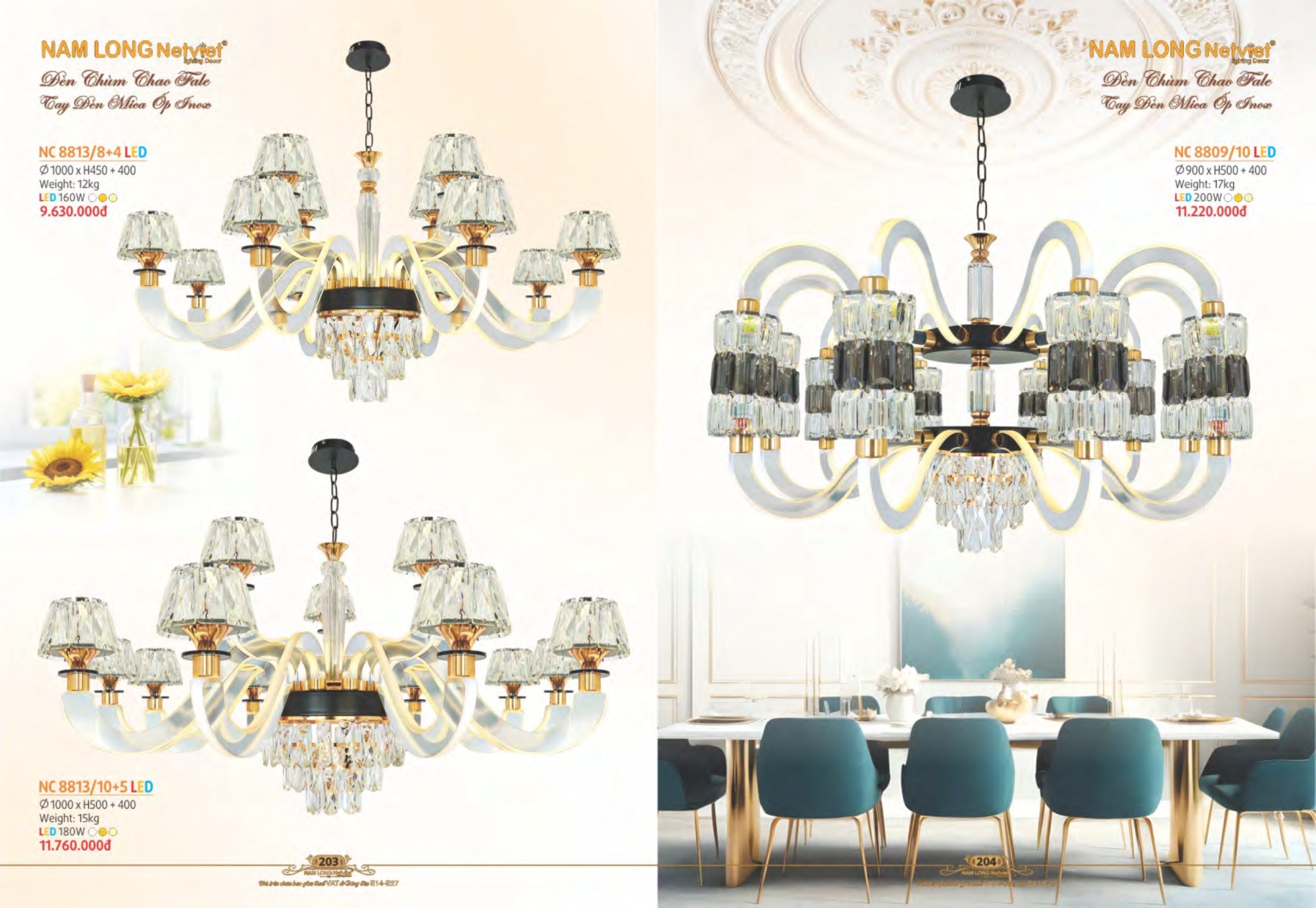 Bảng giá đèn trang trí Nam Long